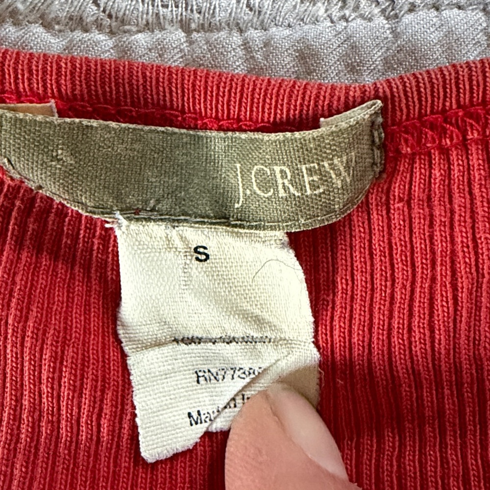 J. Crew Red Ribbed V-Neck Tank - Picture 2 of 6